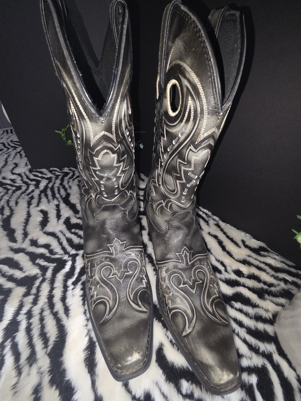 Durango Rebel Black Western leather Men Boots. Size 12